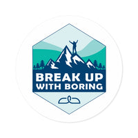 Break Up with Boring Hexagon Sticker Design